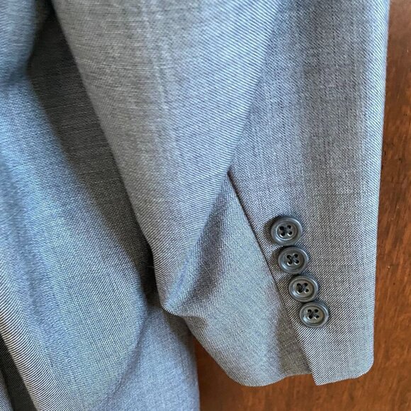 Burberry London Men Blazer Jacket 48R Gray Wool/Silk Blend Two-Button Sport Coat - Picture 9 of 14